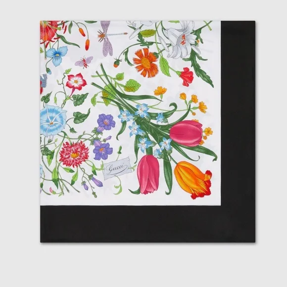 Gucci Printed Flora silk twill carré- scarf - Picture 2 of 4